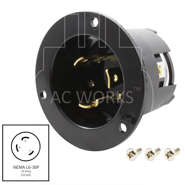 30A 250V L6-30P Power Input Inlet UL And C-UL Listed